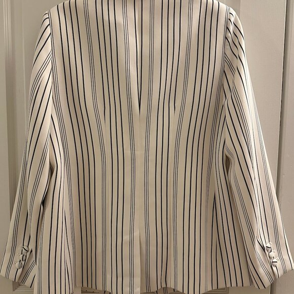 Frame True Blazer Off White Blue Striped Womens 8 Lined - Picture 5 of 5